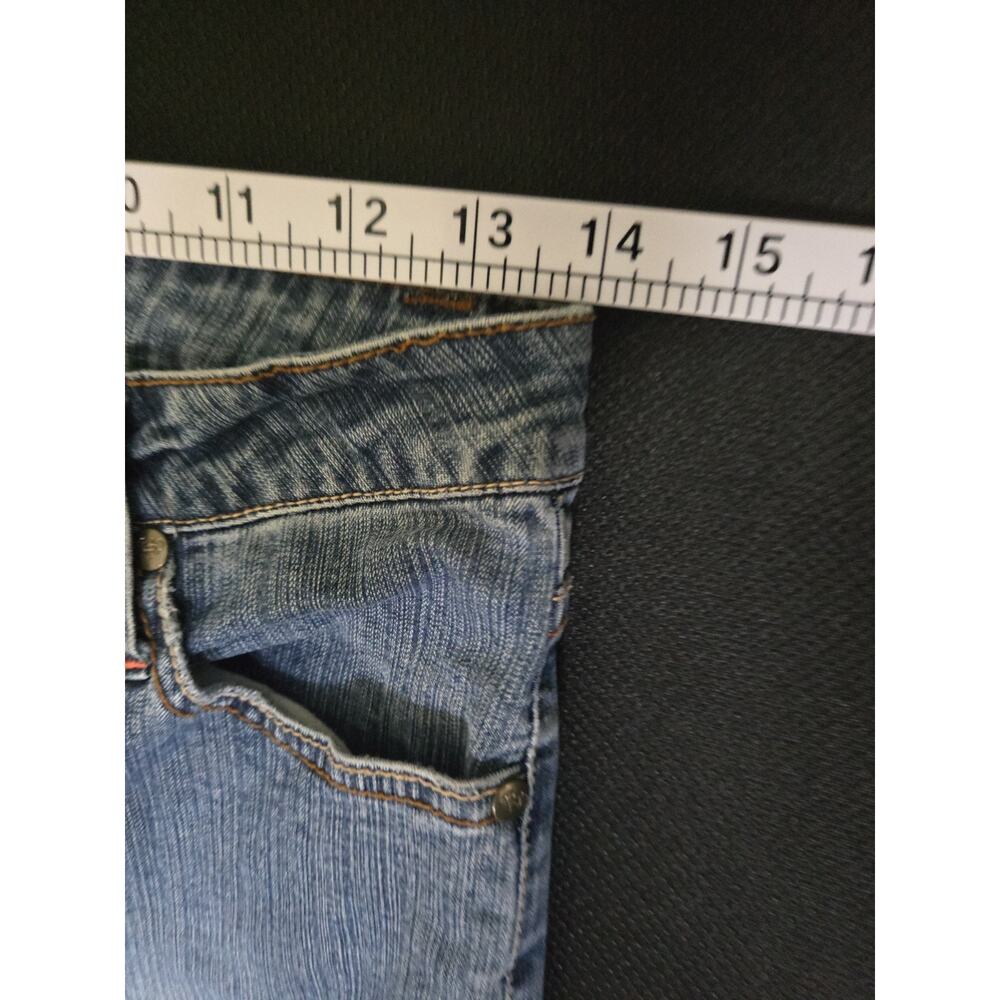 PARIS BLUES Women's Light Wash Denim Jeans Straight Leg Rise Cropped SZ 7, 28x21 - Picture 11 of 16